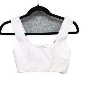ALC Jordana Compact Knit Bra Womens XS White Wide Strap Going Out Tank Top